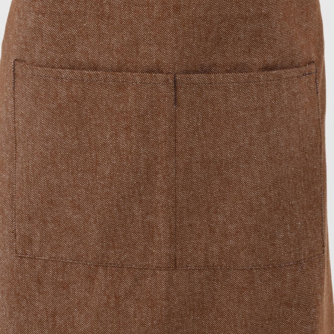 BA119 Southside Bib Apron Denim Tan (Brown Ties) - 700x1000mm