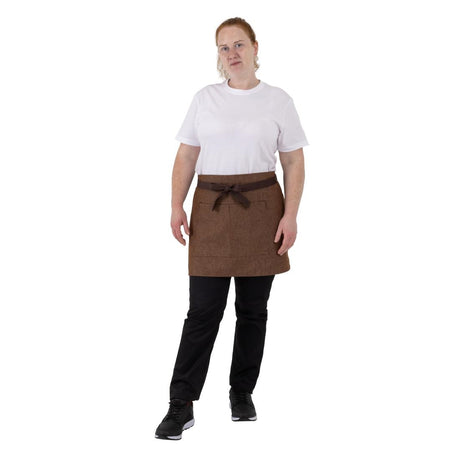BA121 Southside Waist Apron Denim Tan (Brown Ties) - 700x430mm