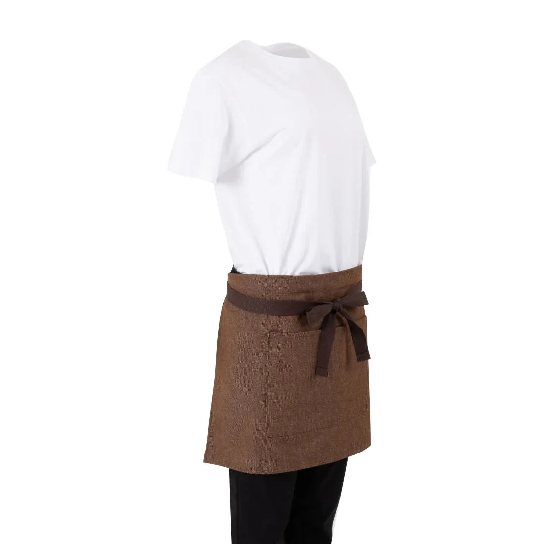 BA121 Southside Waist Apron Denim Tan (Brown Ties) - 700x430mm