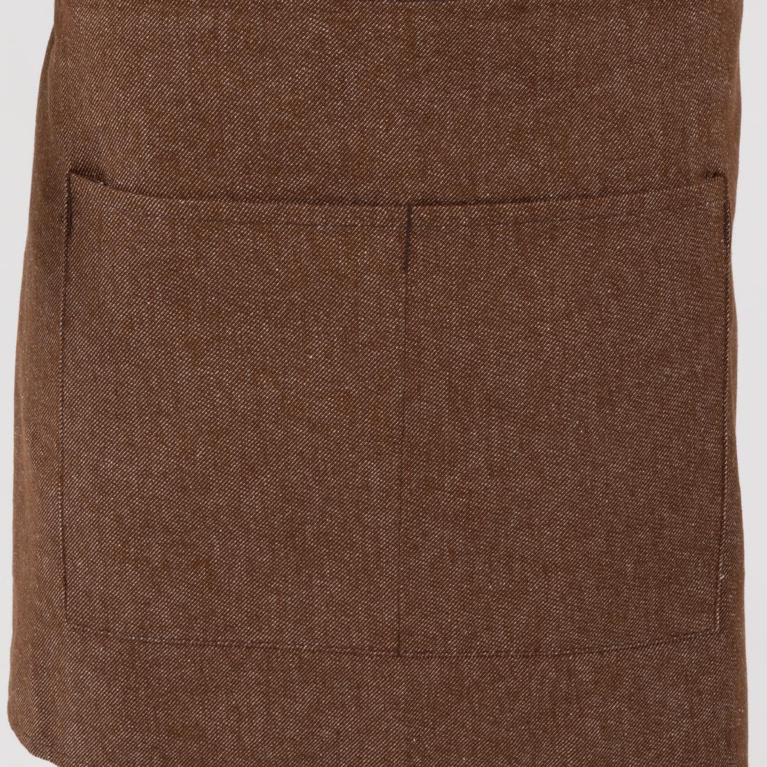 BA121 Southside Waist Apron Denim Tan (Brown Ties) - 700x430mm