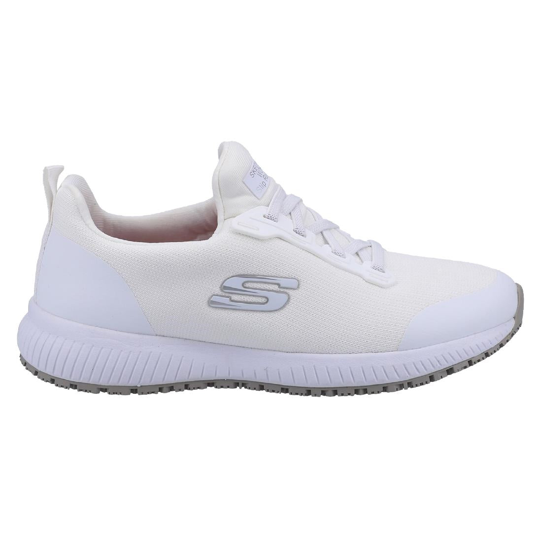 BA154-36 Skechers Womens Slip Resistant Squad Trainers White 36