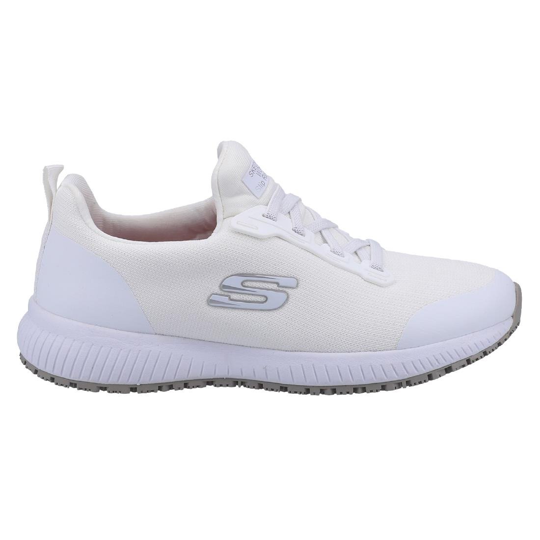 BA154-40 Skechers Womens Slip Resistant Squad Trainers White 40
