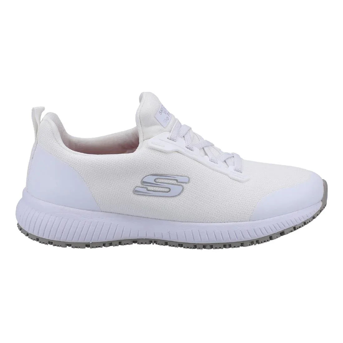 BA154-38 Skechers Womens Slip Resistant Squad Trainers White 38