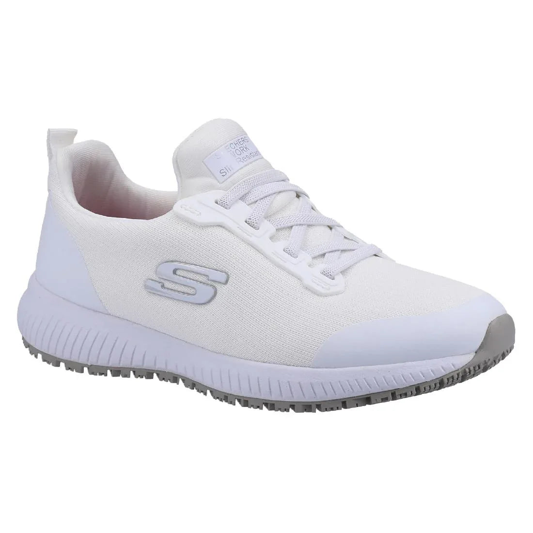 BA154-38 Skechers Womens Slip Resistant Squad Trainers White 38