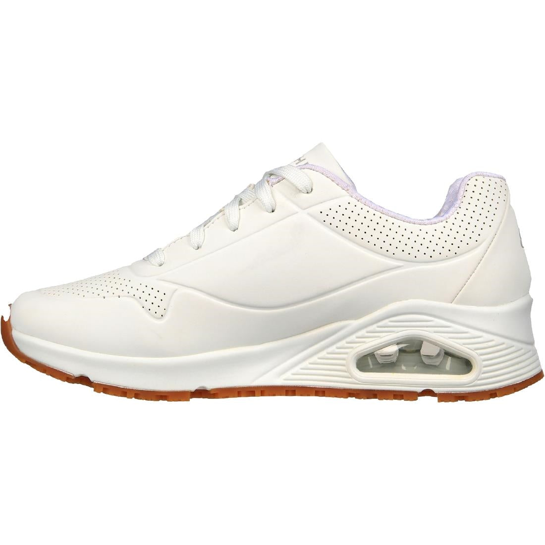 BA155-39 Skechers Womens UNO Slip Resistant Trainers 39 White