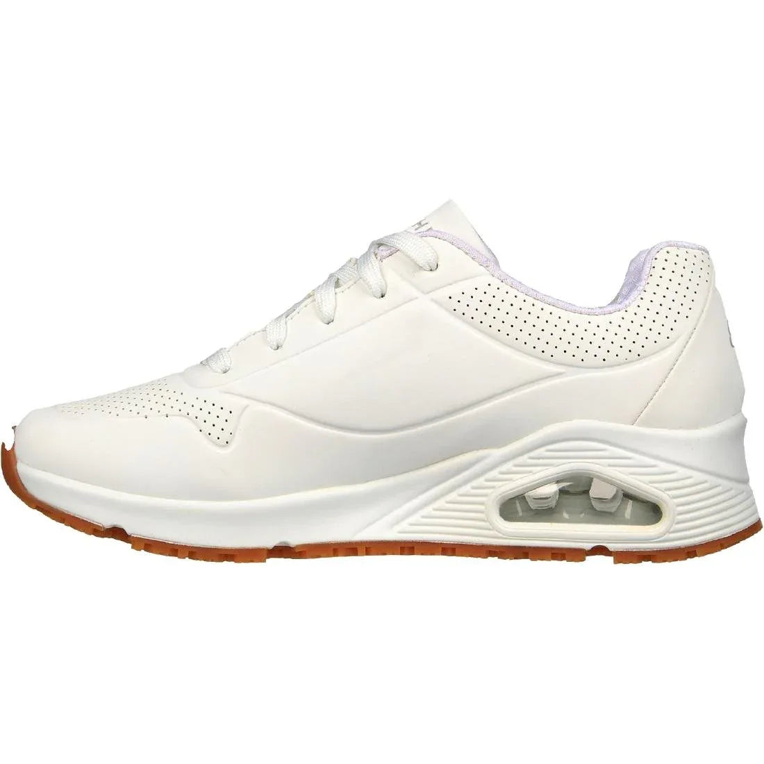 BA155-38 Skechers Womens UNO Slip Resistant Trainers 38 White