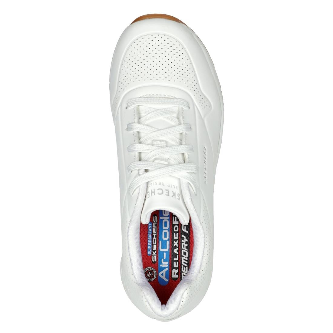 BA155-39 Skechers Womens UNO Slip Resistant Trainers 39 White