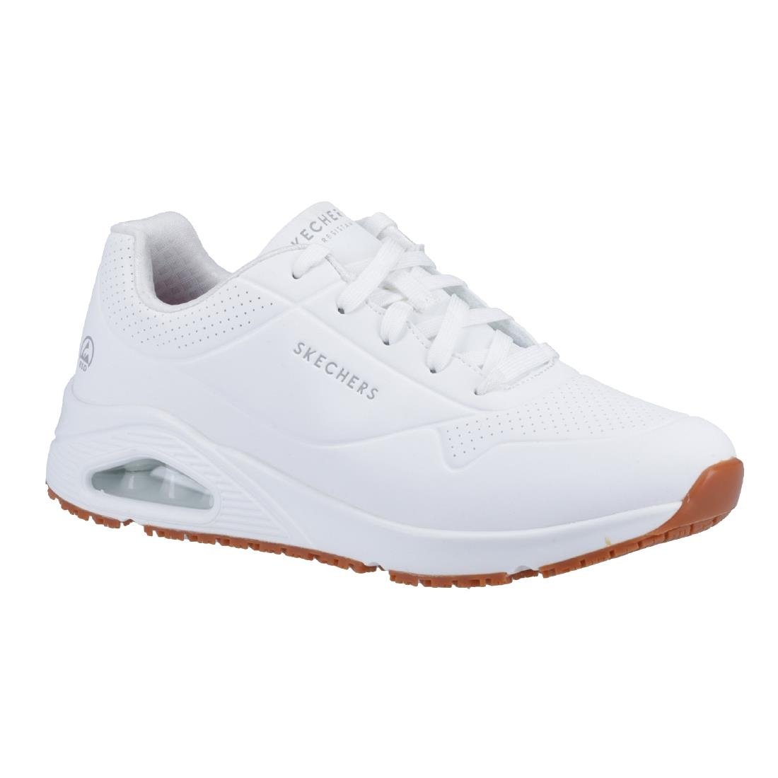 BA155-42 Skechers Womens UNO Slip Resistant Trainers 42 White