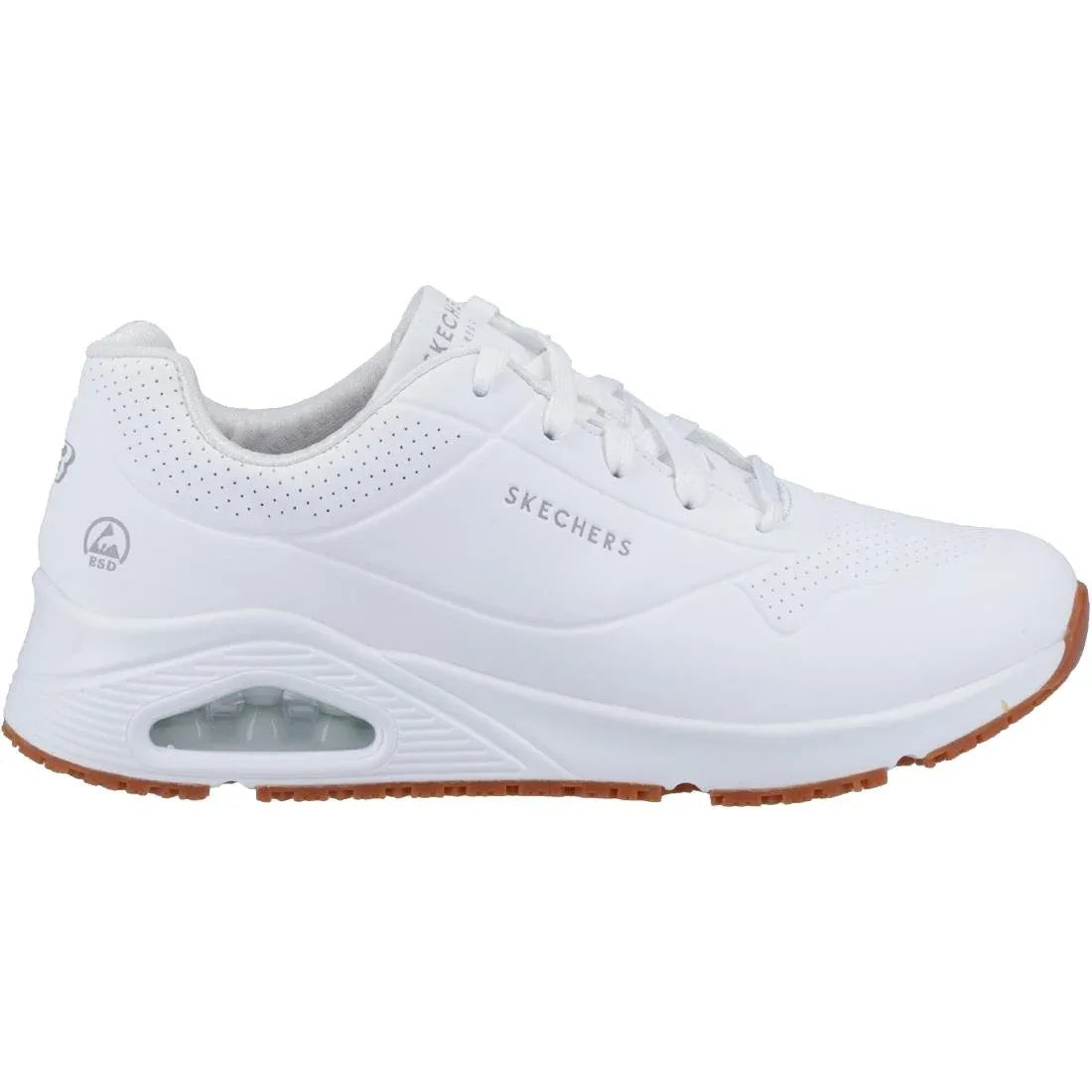 BA155-38 Skechers Womens UNO Slip Resistant Trainers 38 White