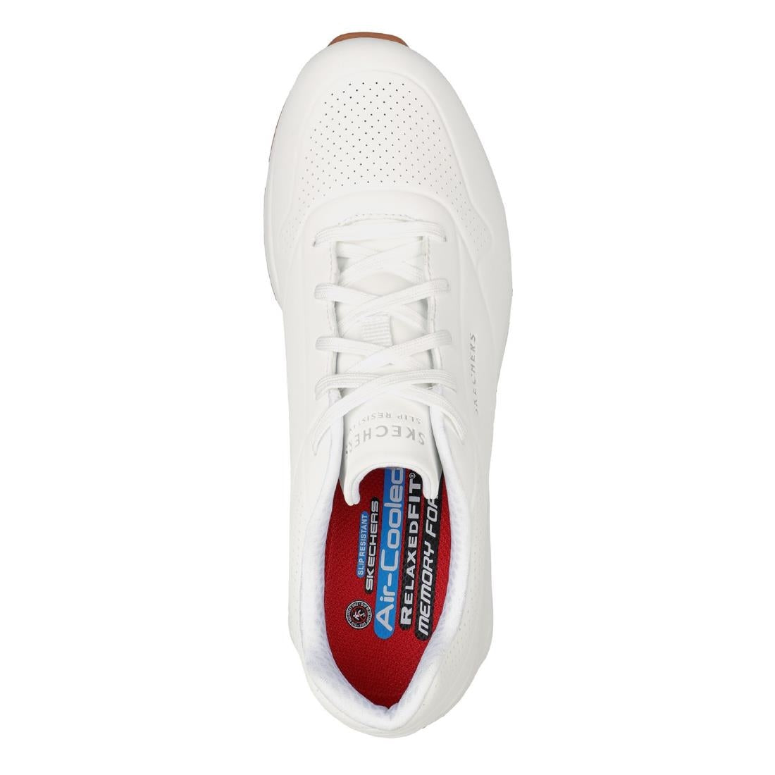 BA156-44 Skechers Mens UNO Slip Resistant Trainers 45 White