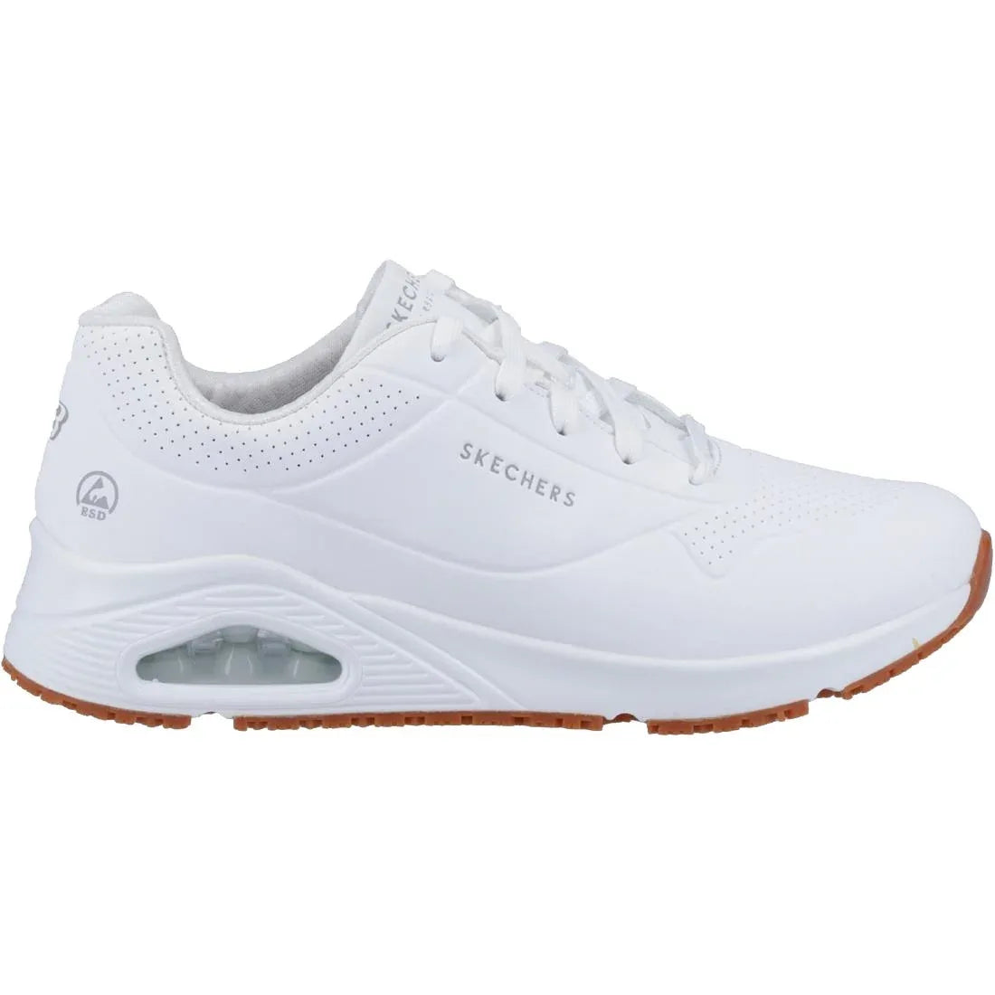 BA156-41 Skechers Mens UNO Slip Resistant Trainers 41 White