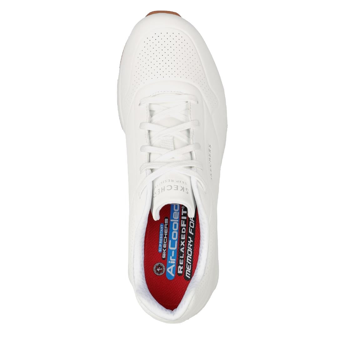 BA156-44 Skechers Mens UNO Slip Resistant Trainers 45 White