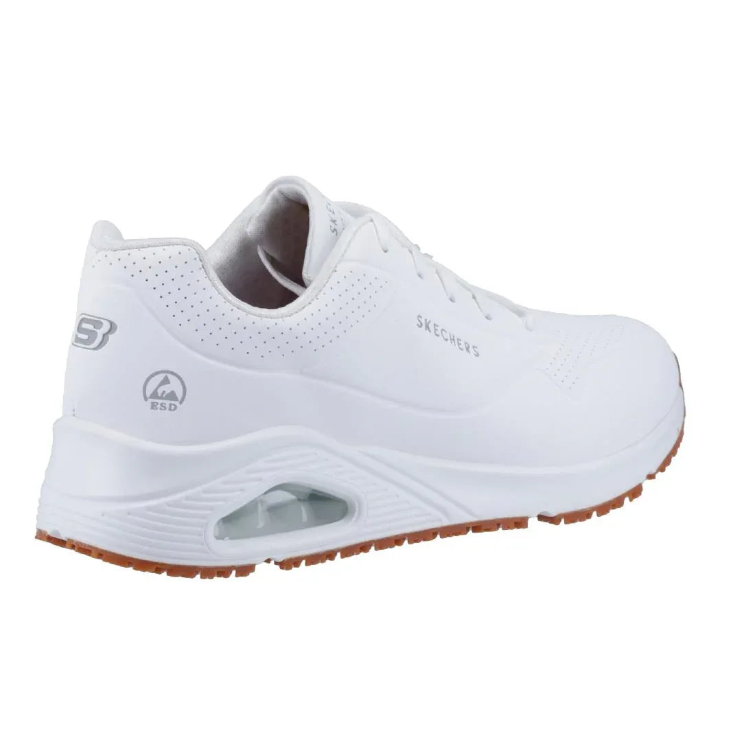 BA156-44 Skechers Mens UNO Slip Resistant Trainers 45 White