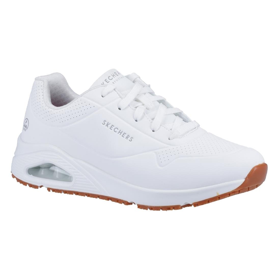 BA156-43 Skechers Mens UNO Slip Resistant Trainers 43 White