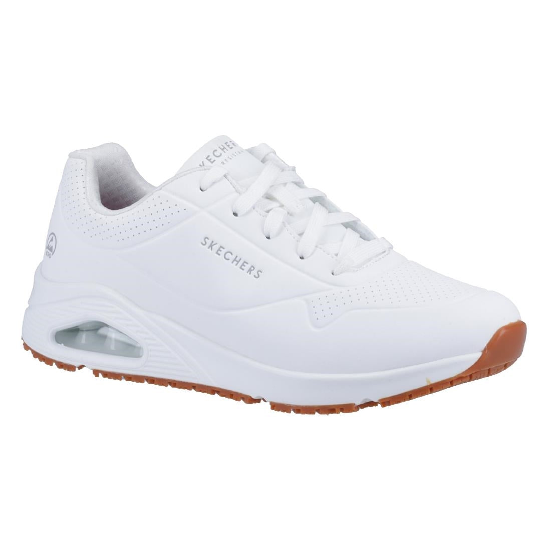BA156-42 Skechers Mens UNO Slip Resistant Trainers 42 White