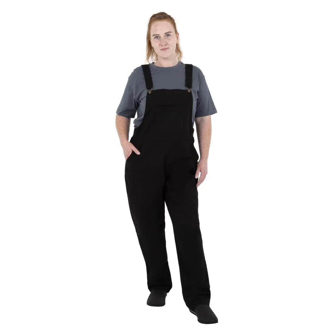 BA172-L Southside Bib & Brace Cotton Canvas Dungarees Cotton Black L