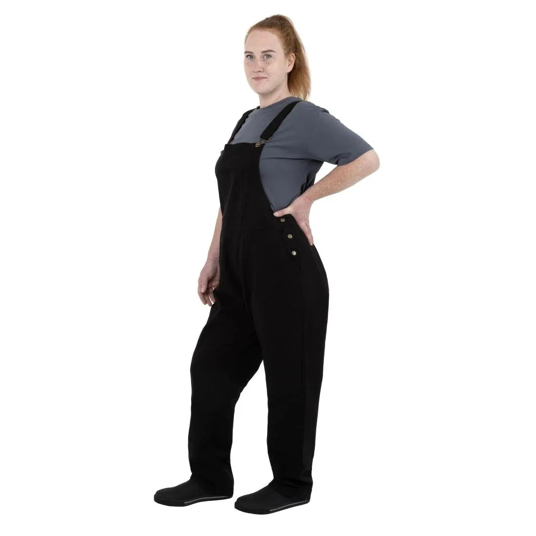 BA172-XL Southside Bib & Brace Cotton Canvas Dungarees Cotton Black XL