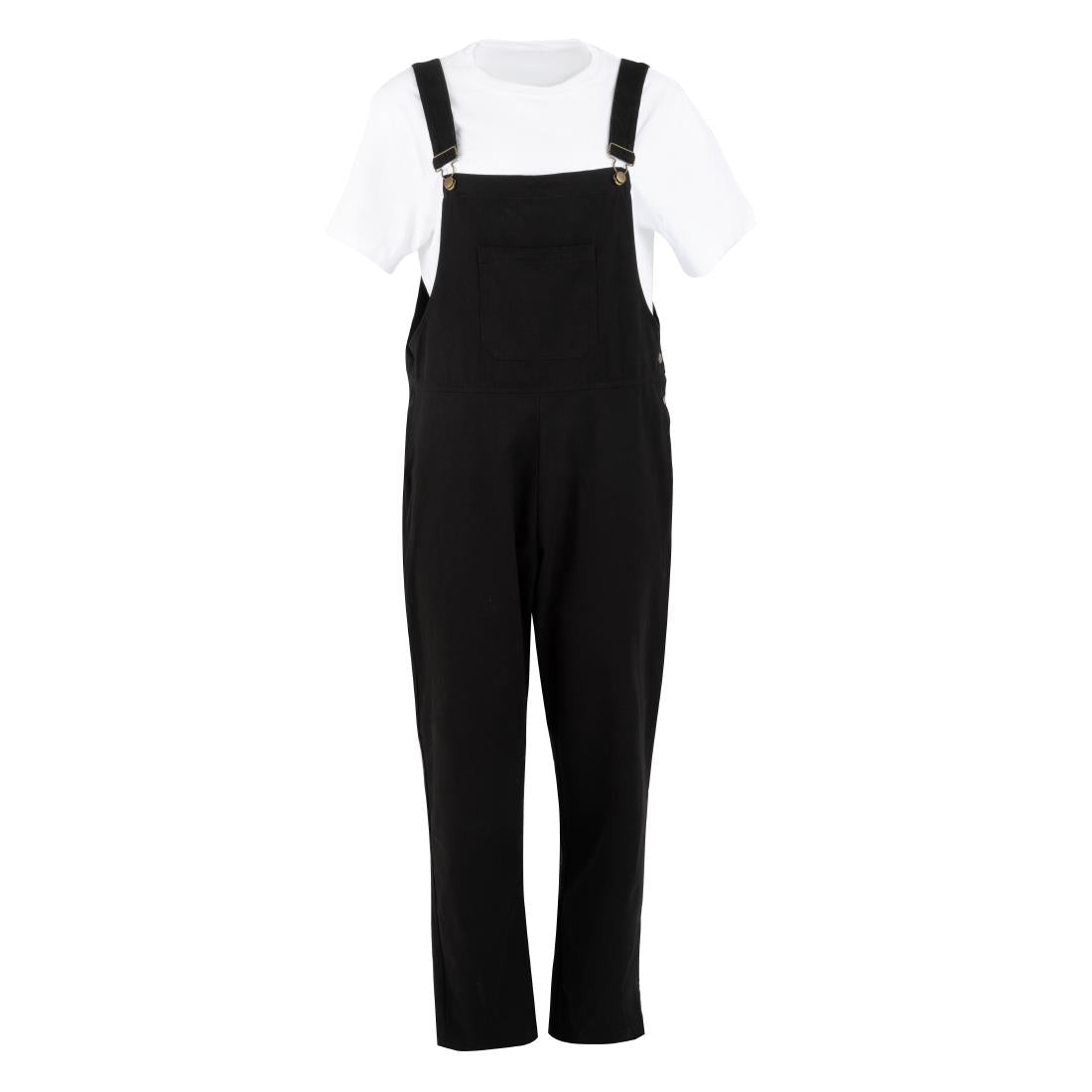 BA172-L Southside Bib & Brace Cotton Canvas Dungarees Cotton Black L