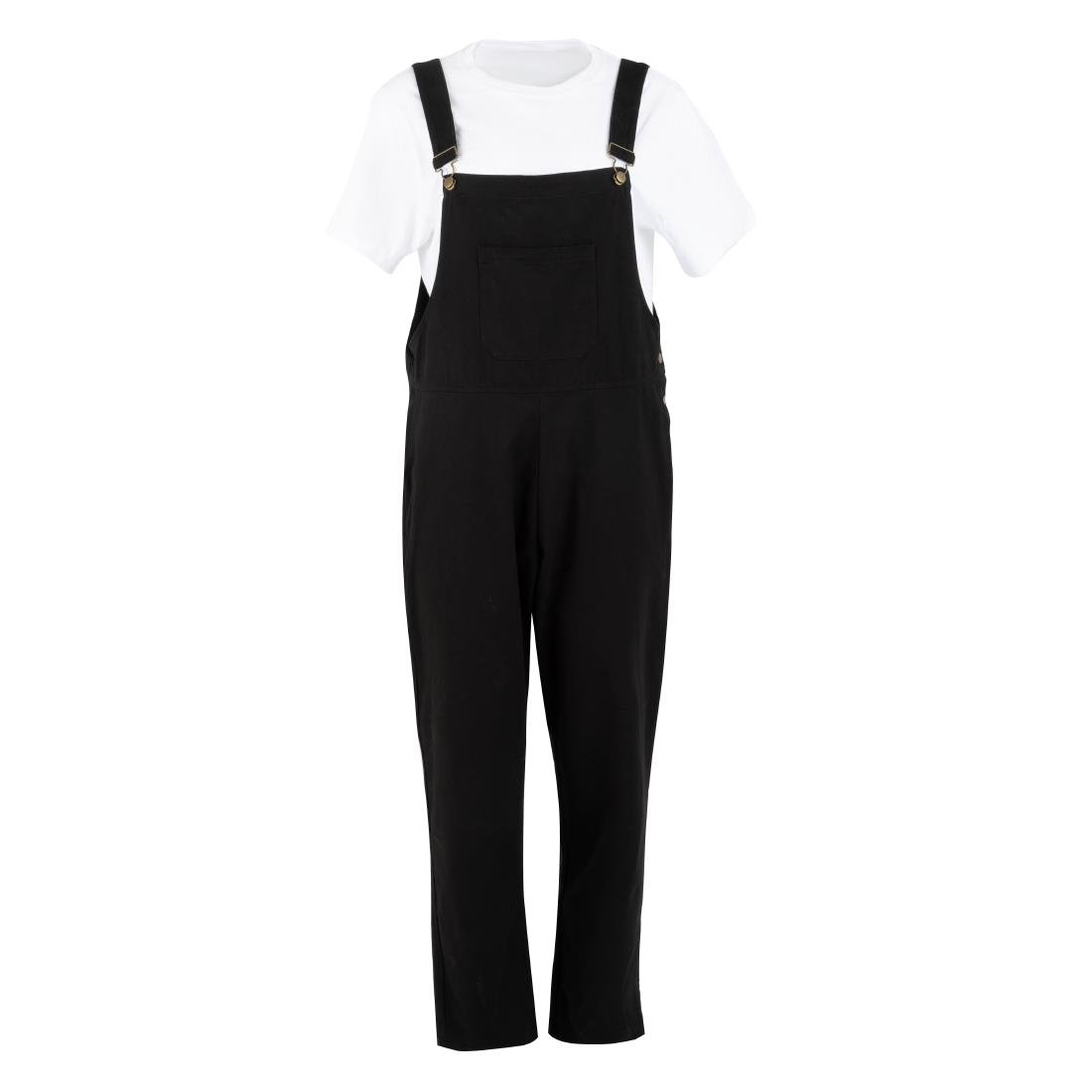 BA172-XL Southside Bib & Brace Cotton Canvas Dungarees Cotton Black XL