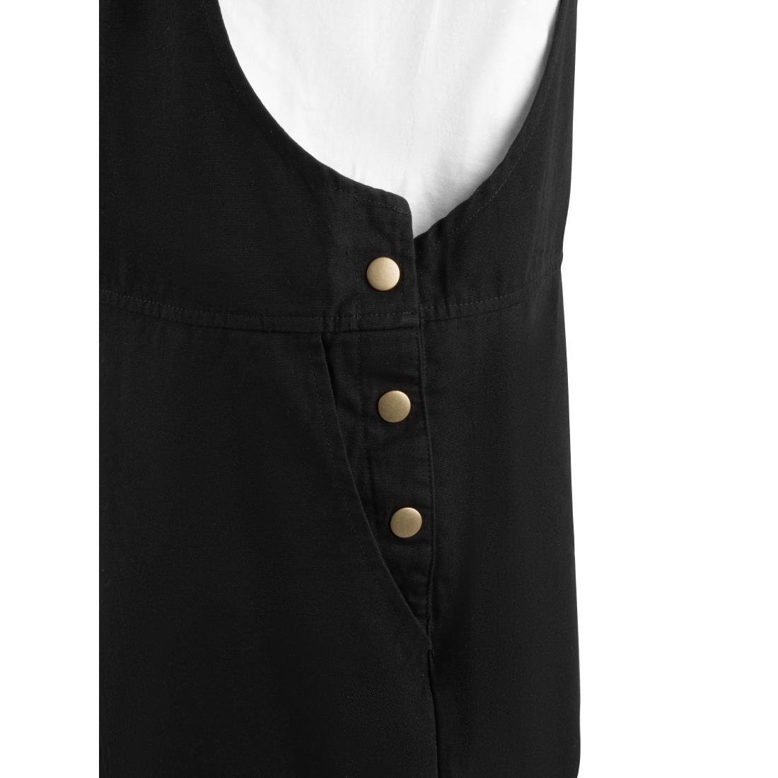 BA172-M Southside Bib & Brace Cotton Canvas Dungarees Cotton Black M