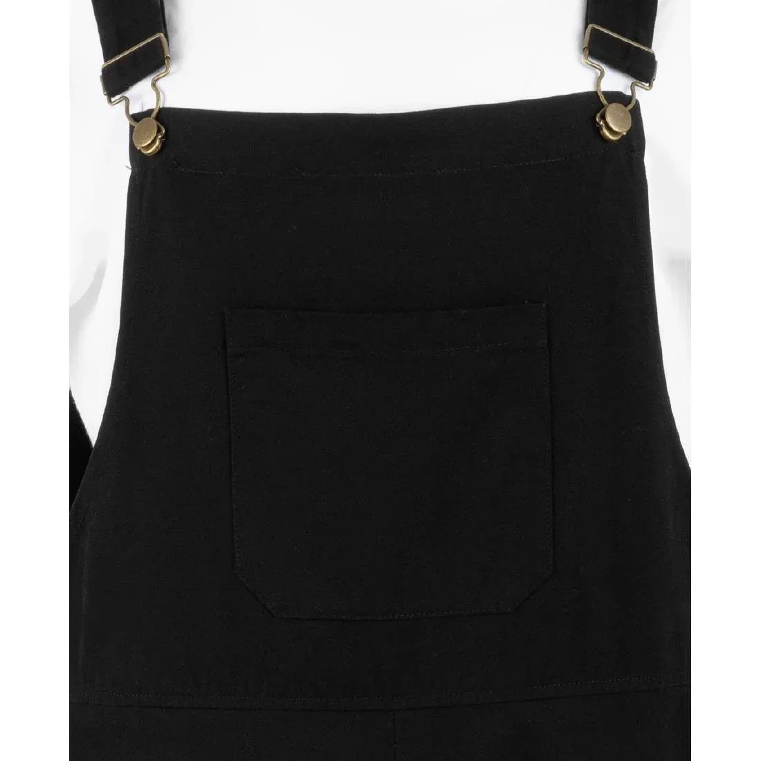 BA172-S Southside Bib & Brace Cotton Canvas Dungarees Cotton Black S
