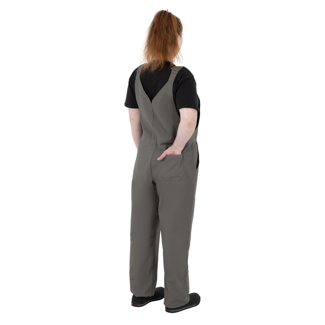 BA173-L Southside Bib & Brace Cotton Canvas Dungarees Khaki Black L