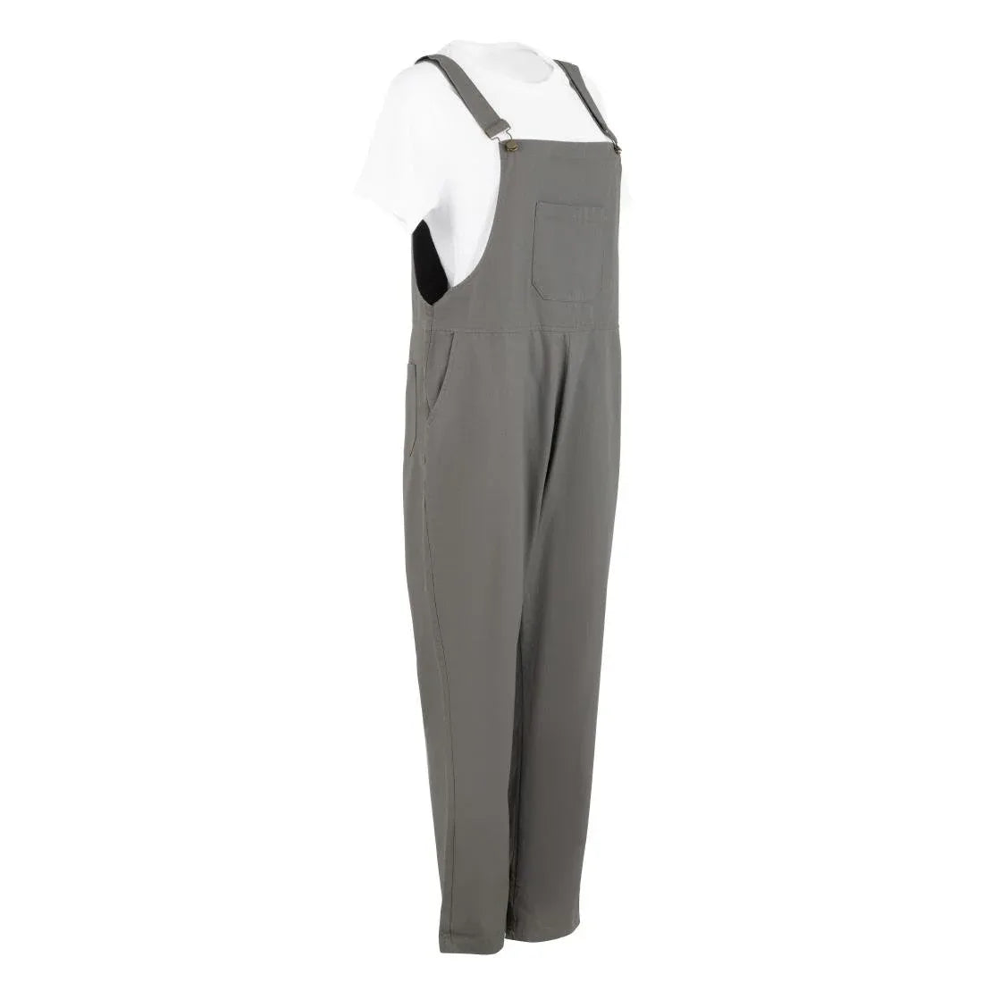 BA173-L Southside Bib & Brace Cotton Canvas Dungarees Khaki Black L