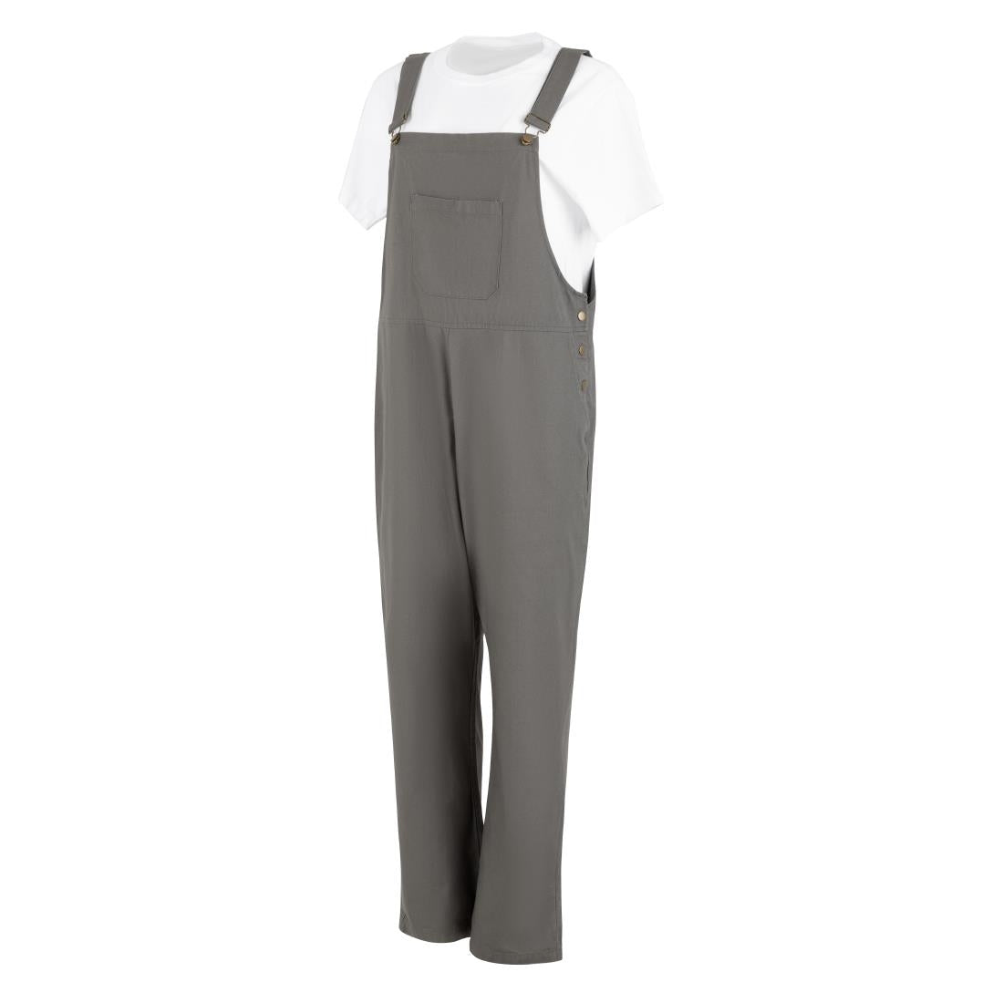 BA173-M Southside Bib & Brace Cotton Canvas Dungarees Khaki Black M