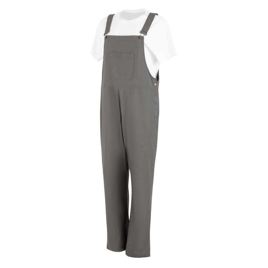 BA173-S Southside Bib & Brace Cotton Canvas Dungarees Khaki Black S