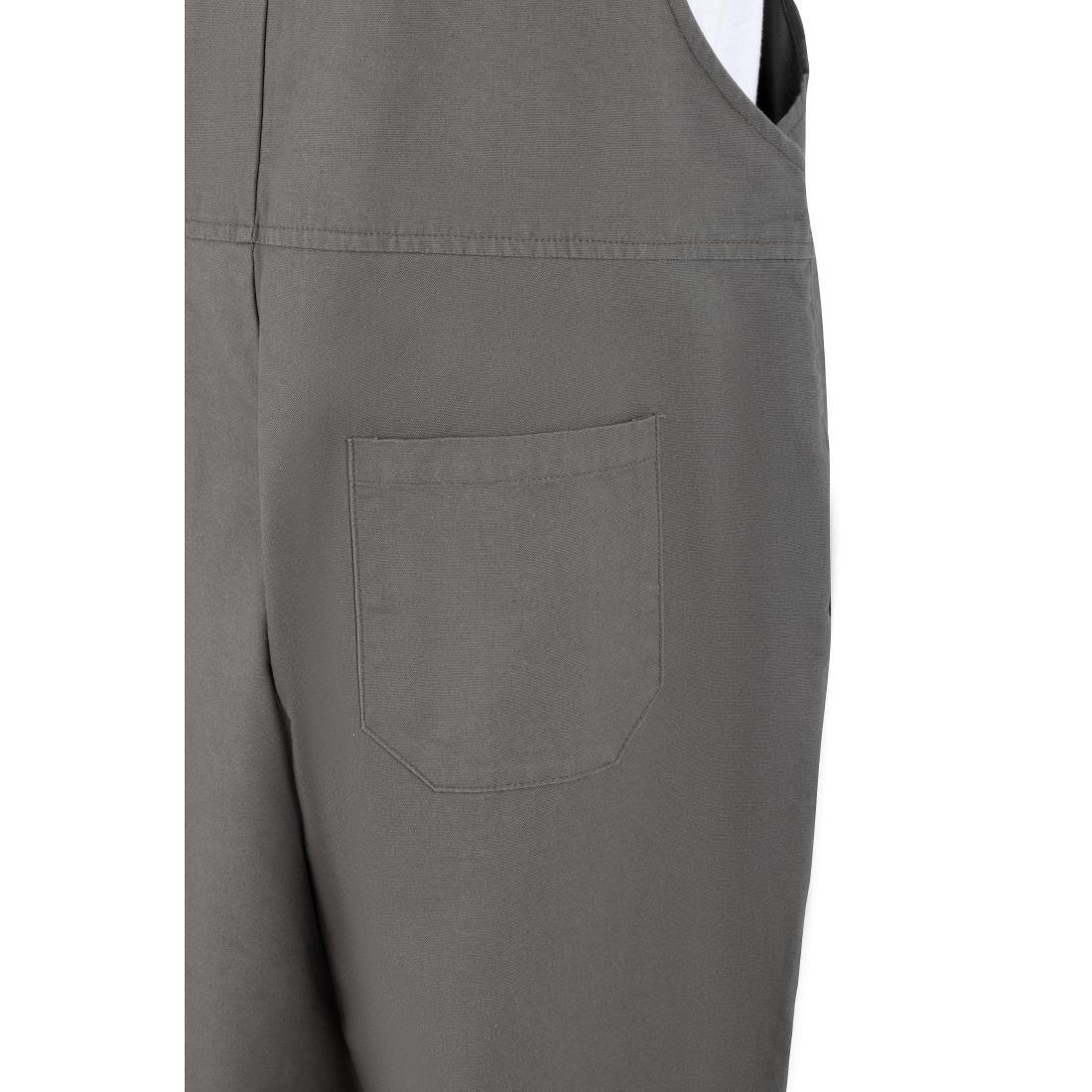 BA173-M Southside Bib & Brace Cotton Canvas Dungarees Khaki Black M