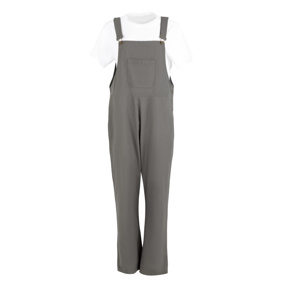 BA173-M Southside Bib & Brace Cotton Canvas Dungarees Khaki Black M
