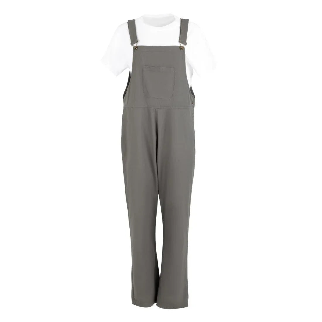 BA173-XL Southside Bib & Brace Cotton Canvas Dungarees Khaki Black XL