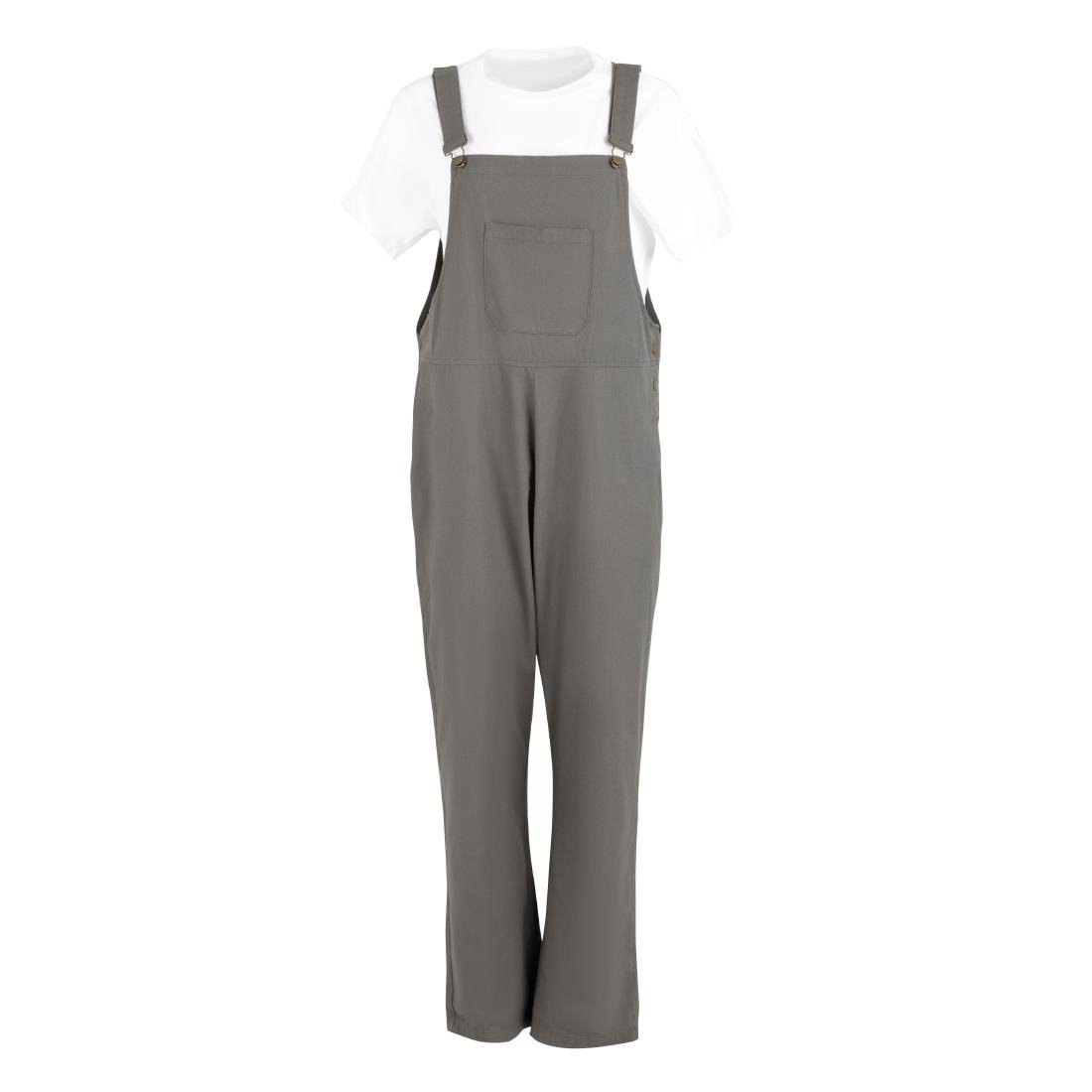 BA173-S Southside Bib & Brace Cotton Canvas Dungarees Khaki Black S