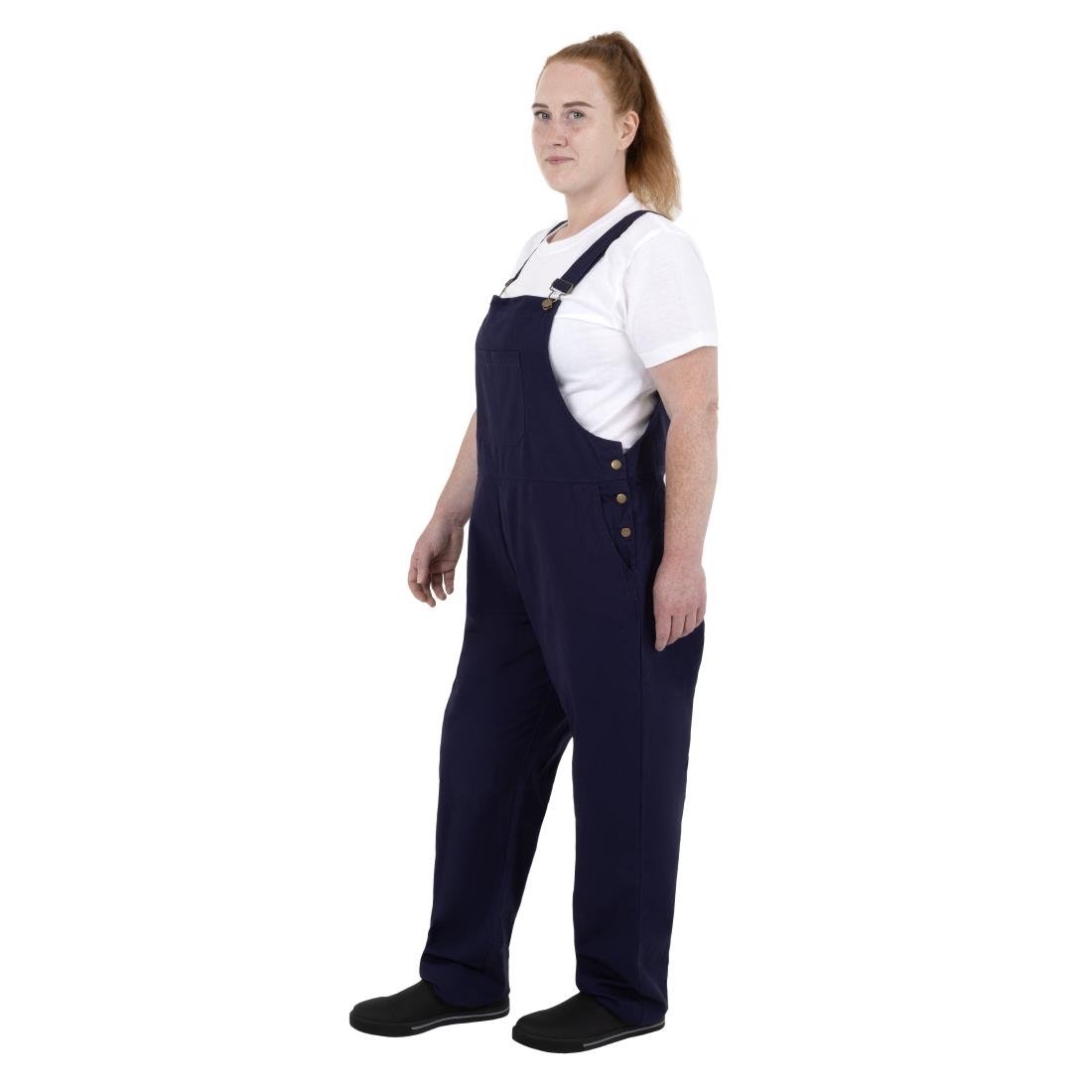 BA174-L Southside Bib & Brace Cotton Canvas Dungarees Navy L