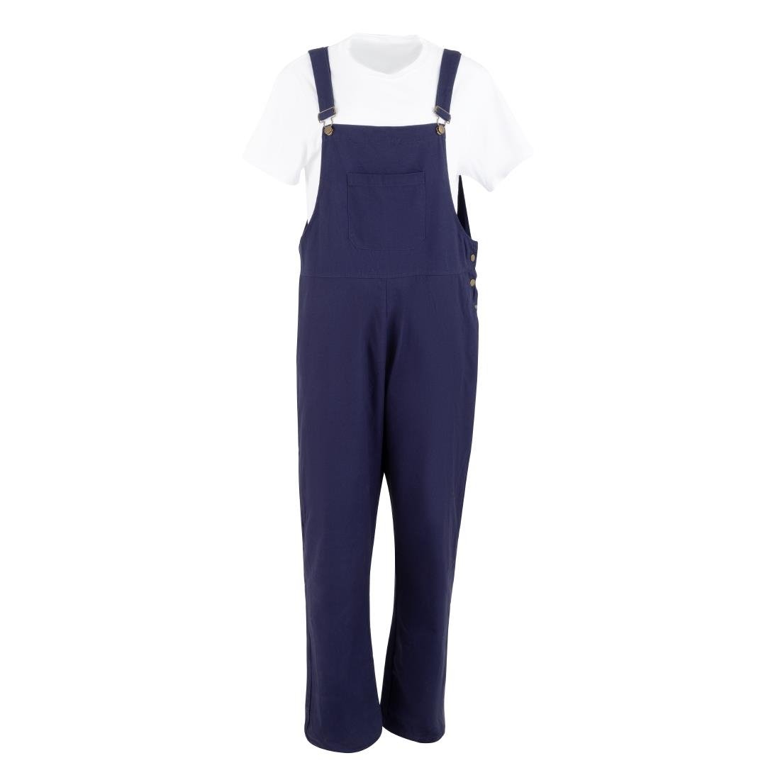 BA174-M Southside Bib & Brace Cotton Canvas Dungarees Navy M