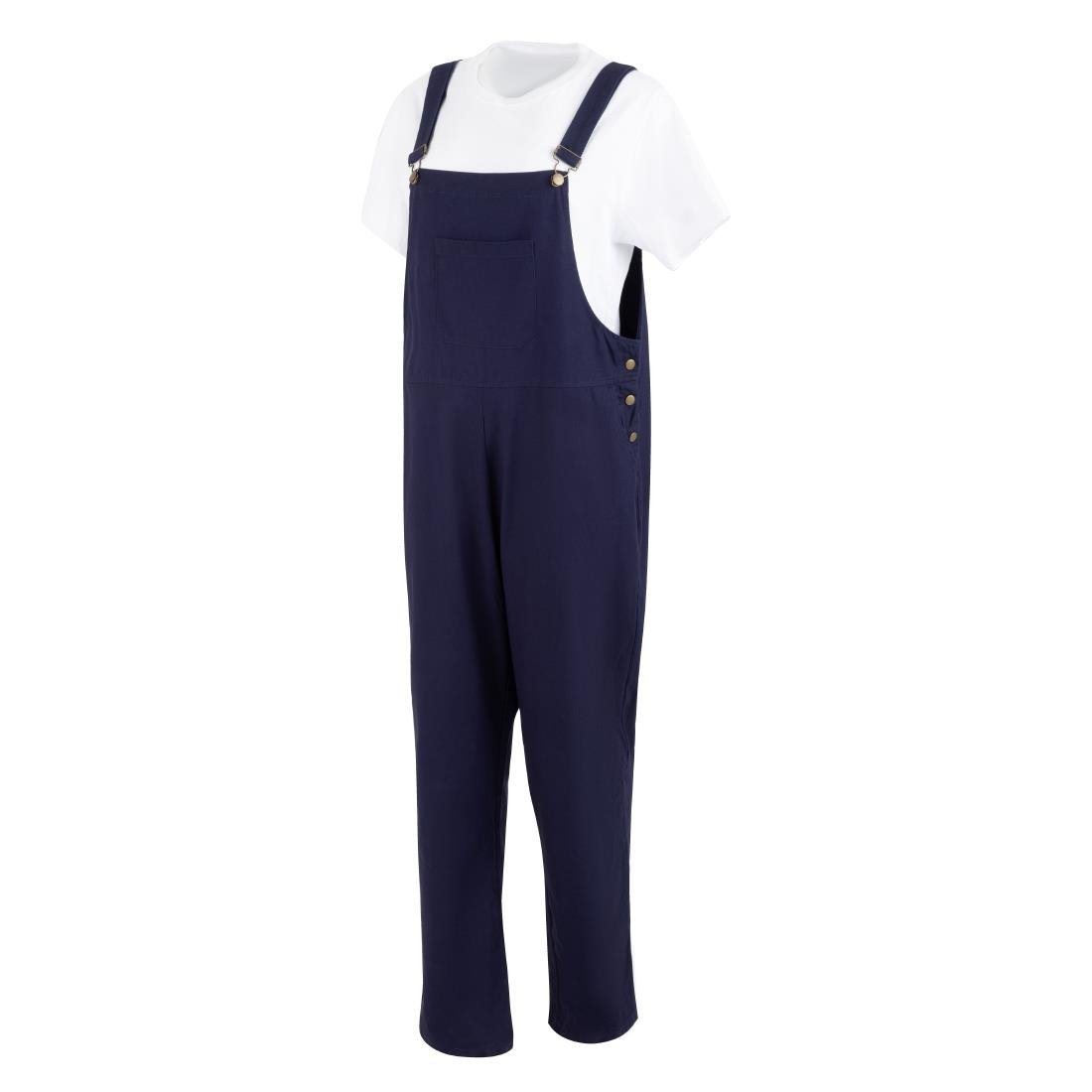 BA174-L Southside Bib & Brace Cotton Canvas Dungarees Navy L