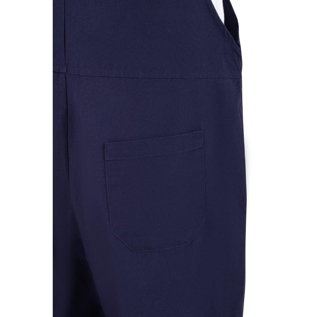BA174-L Southside Bib & Brace Cotton Canvas Dungarees Navy L