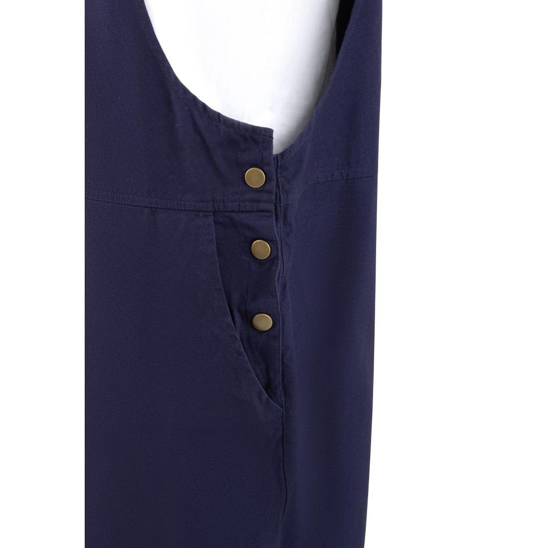 BA174-L Southside Bib & Brace Cotton Canvas Dungarees Navy L