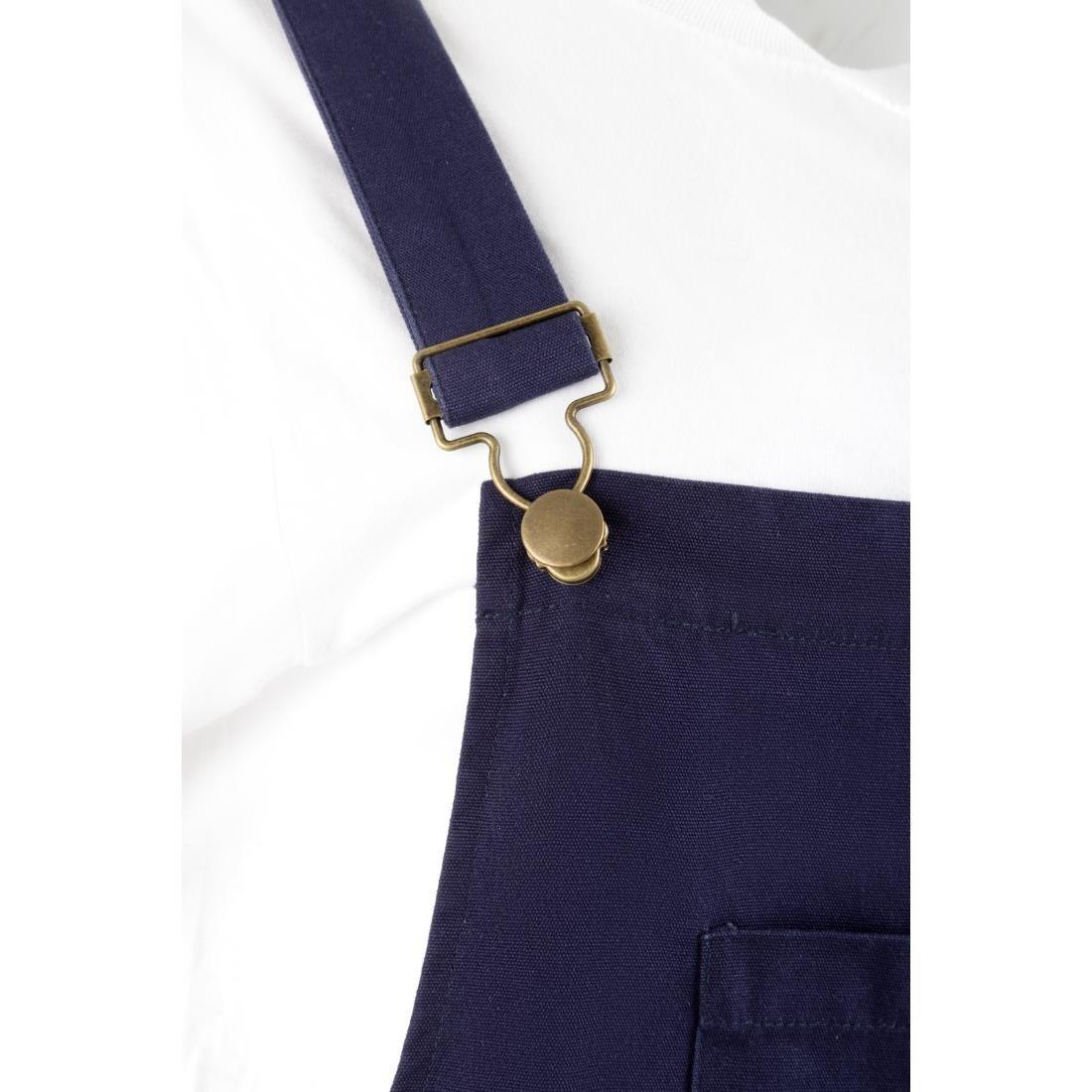 BA174-M Southside Bib & Brace Cotton Canvas Dungarees Navy M