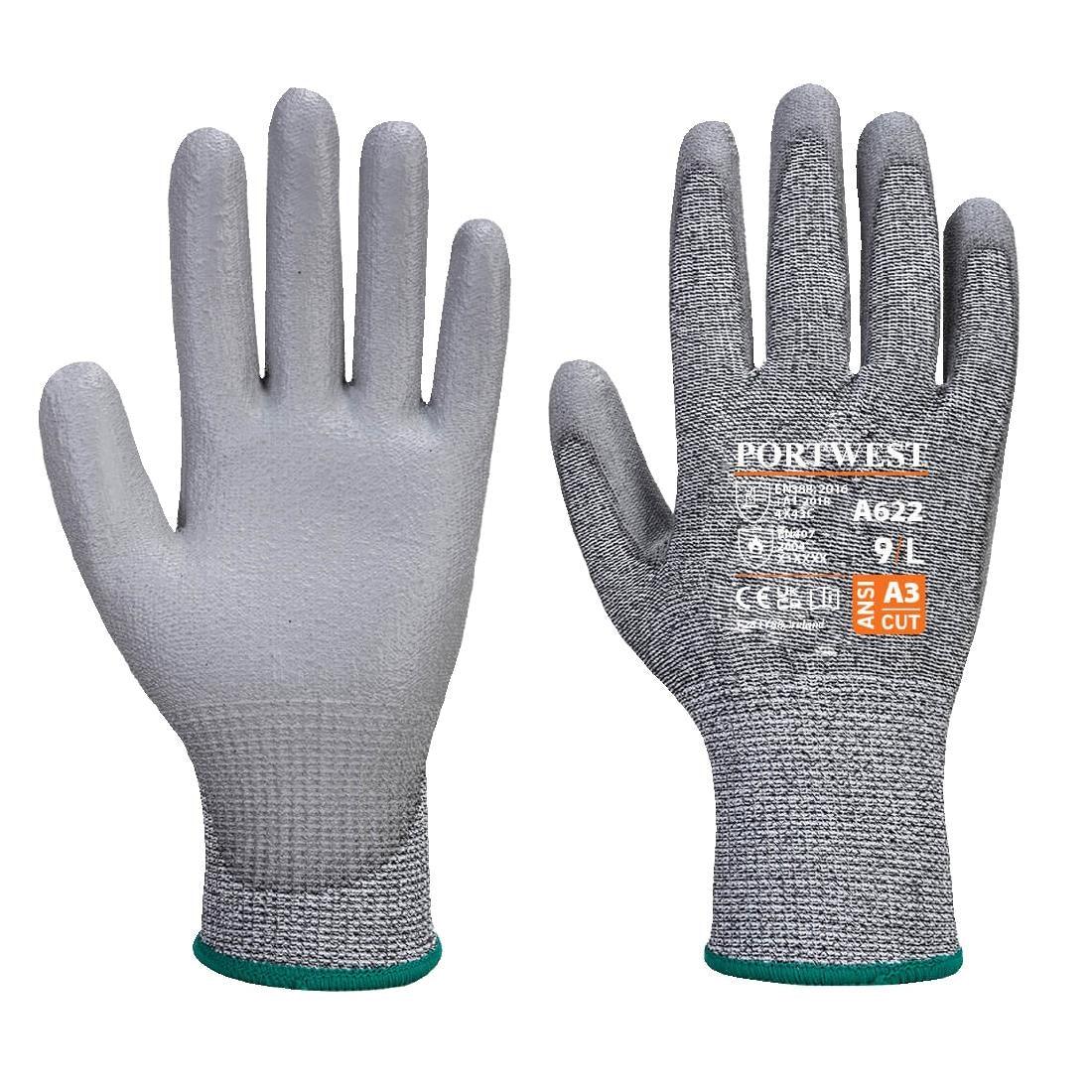 BA186-XL Portwest Grey Cut C13 PU Glove Size XL