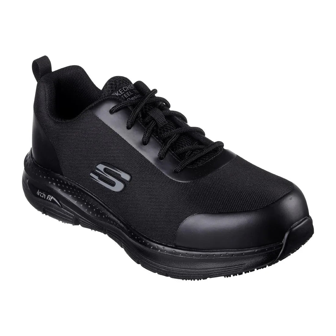 BA190-39 - Skechers Arch Fit Ringstap Trainers Black Size 39