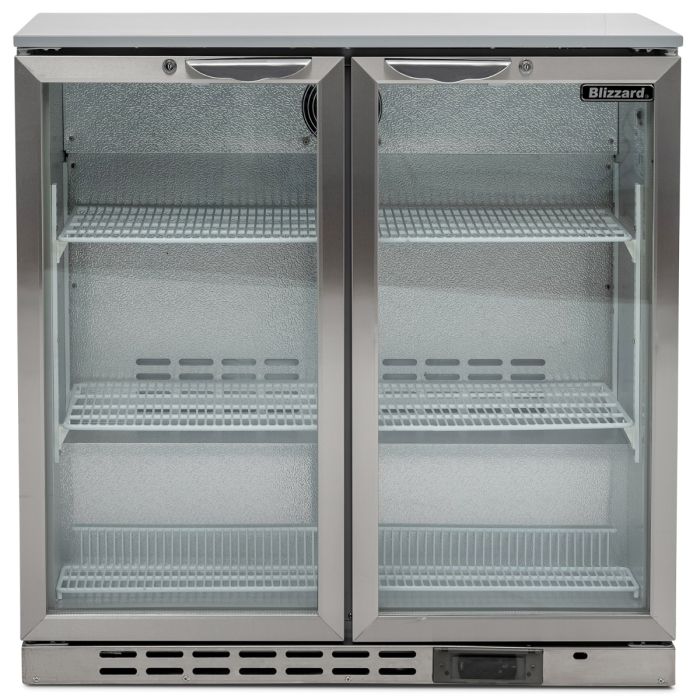 Blizzard Double Hinged Glass Door Bottle Cooler BAR2SS
