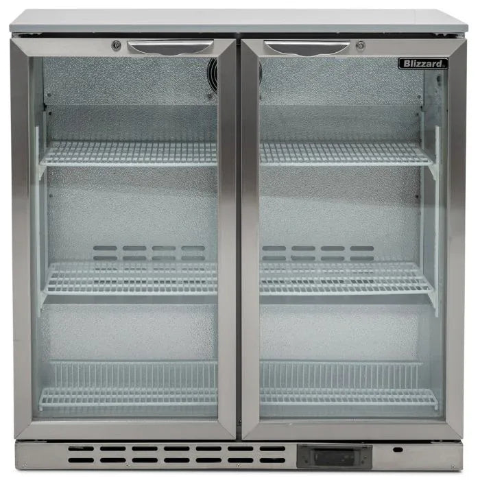 Blizzard Double Hinged Glass Door Bottle Cooler BAR2SS - JD Catering Equipment Solutions Ltd