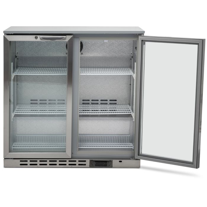 Blizzard Double Hinged Glass Door Bottle Cooler BAR2SS