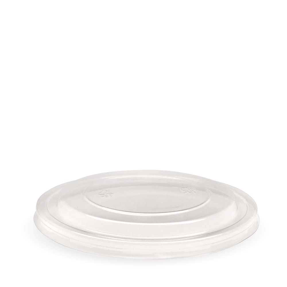 PET Wide BioBowl Lid - Clear - 500/750/1000ml (148mm) - 400/ctn - clear - BioPak commercial catering consumable