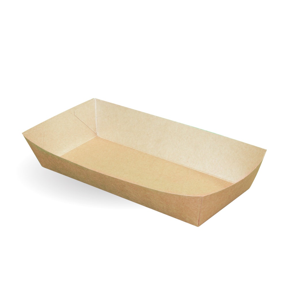 BioBoard Rectange Tary - Kraft - 117x117x40mm - 500/ctn - kraft - BioPak commercial catering consumable