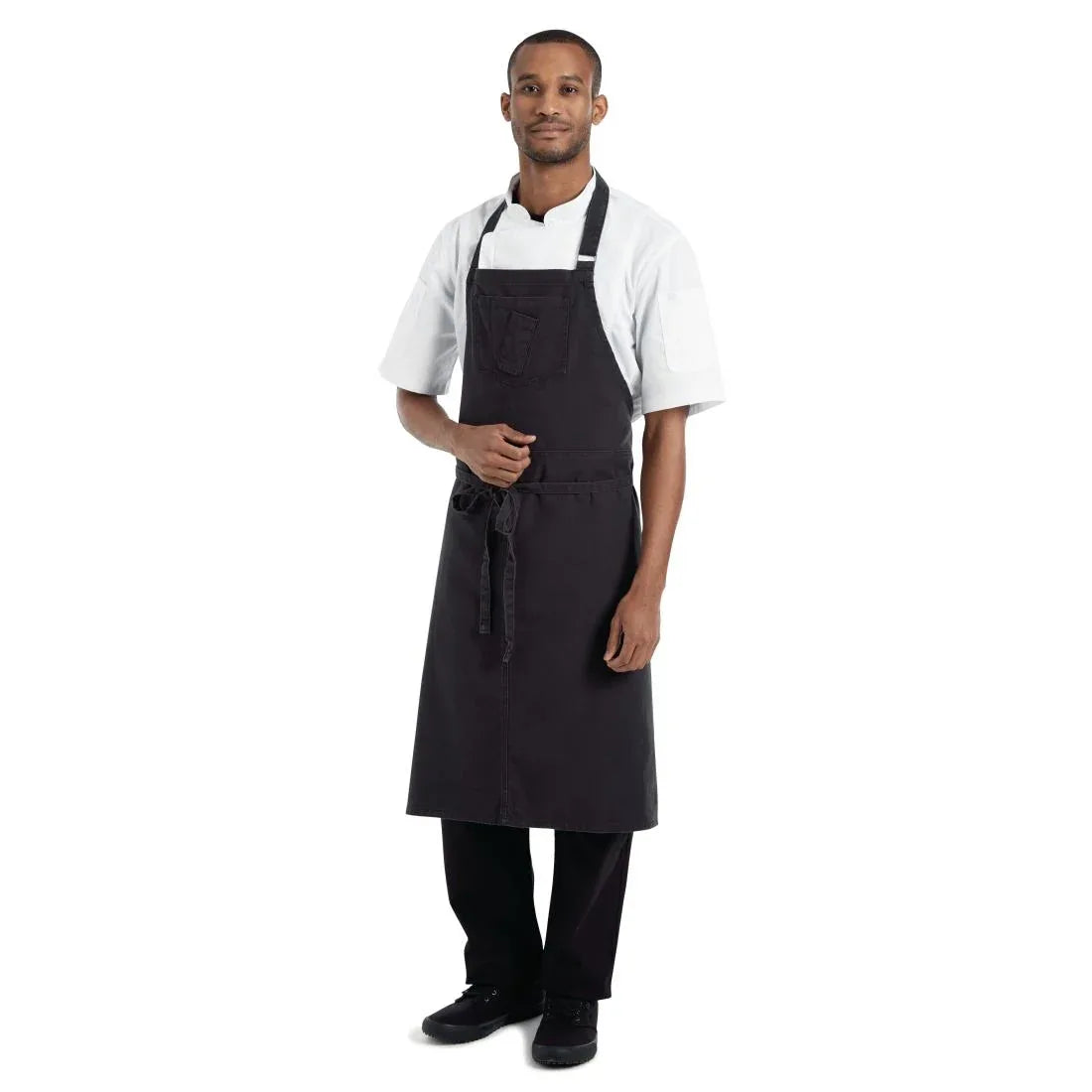 BB012 Chef Works Urban Rockford Canvas Wide Bib Apron Steel Grey - JD Catering Equipment Solutions Ltd