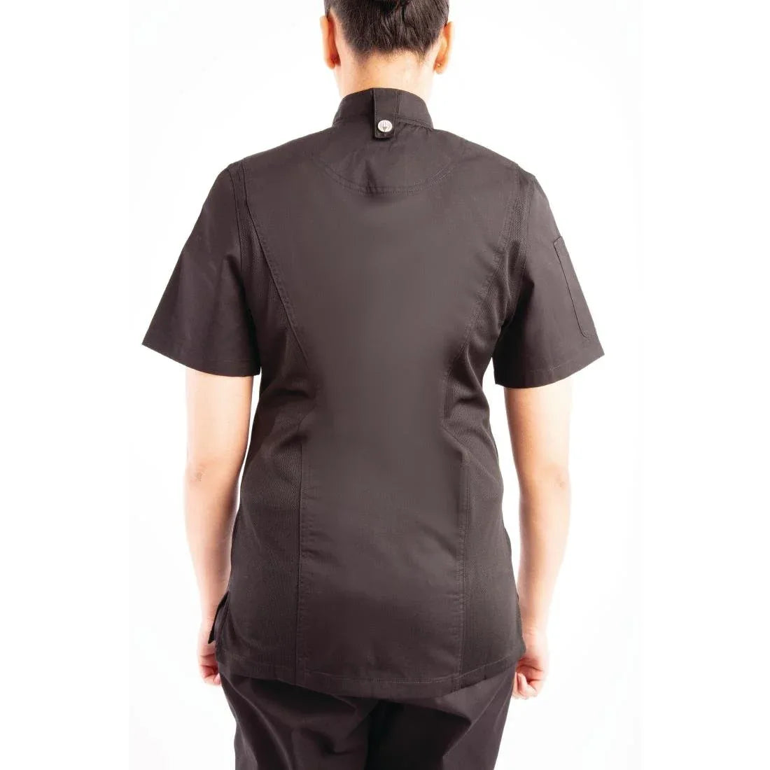 BB051-XS Chef Works Womens Springfield Zip Chefs Jacket Black XS - JD Catering Equipment Solutions Ltd