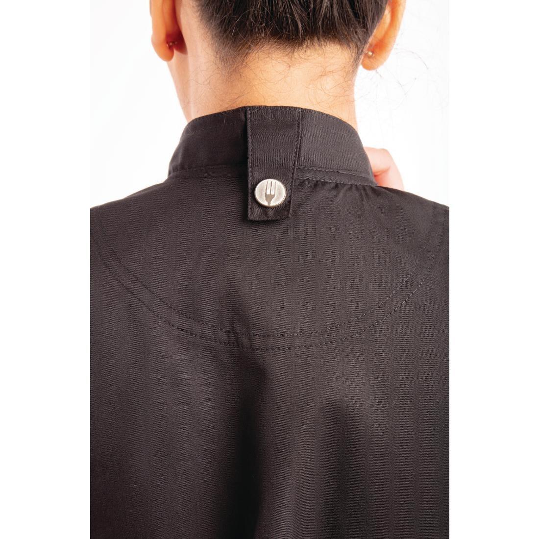 BB051-L Chef Works Womens Springfield Zip Chefs Jacket Black L - JD Catering Equipment Solutions Ltd