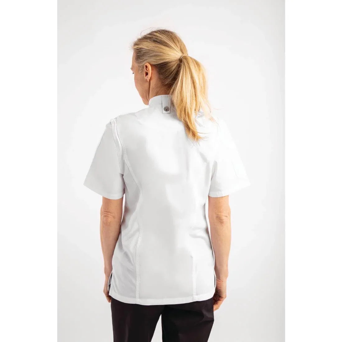 BB052-XXL Chef Works Womens Springfield Zip Chefs Jacket White 2XL - JD Catering Equipment Solutions Ltd